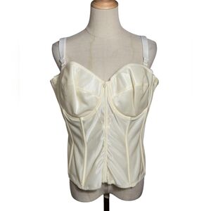 Dominique Cream Stretch Corset Top Plus Size